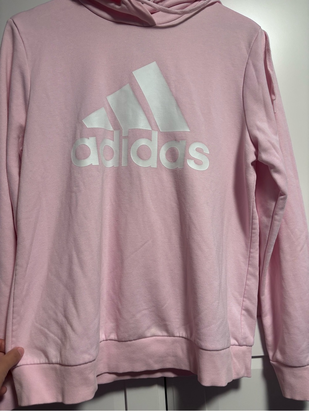 adidas Pink Hoodie with White Logo
